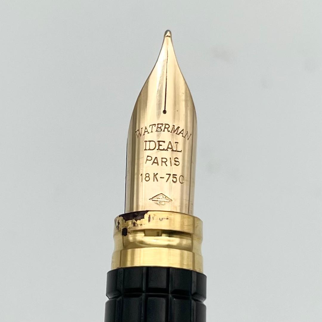 Waterman Ideal Fountain Pen with 18K 750 gold nib in black and gold finish