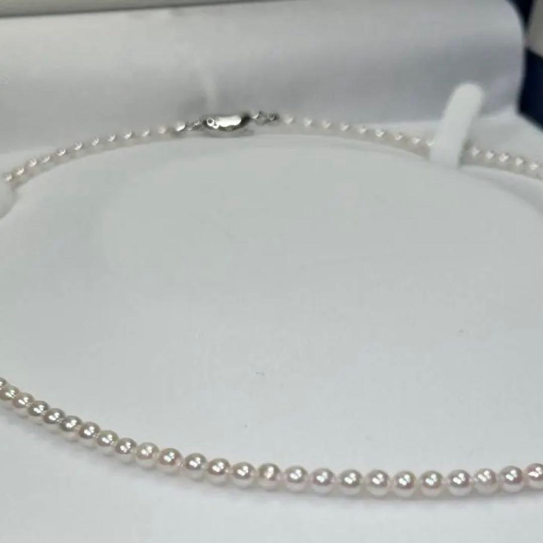 Akoya pearl baby pearl necklace with 3.0-3.5mm white pearls on silver and gold SV925 chain 42cm long