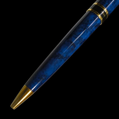 Waterman Paris rotating ballpoint pen in blue marble color model 435/2 with chrome accents
