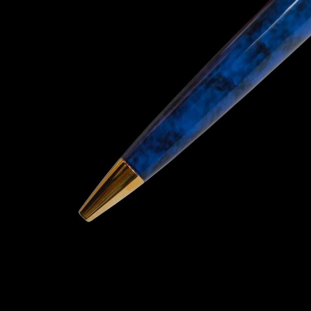 Waterman Paris rotating ballpoint pen in blue marble color model 435/2 with chrome accents