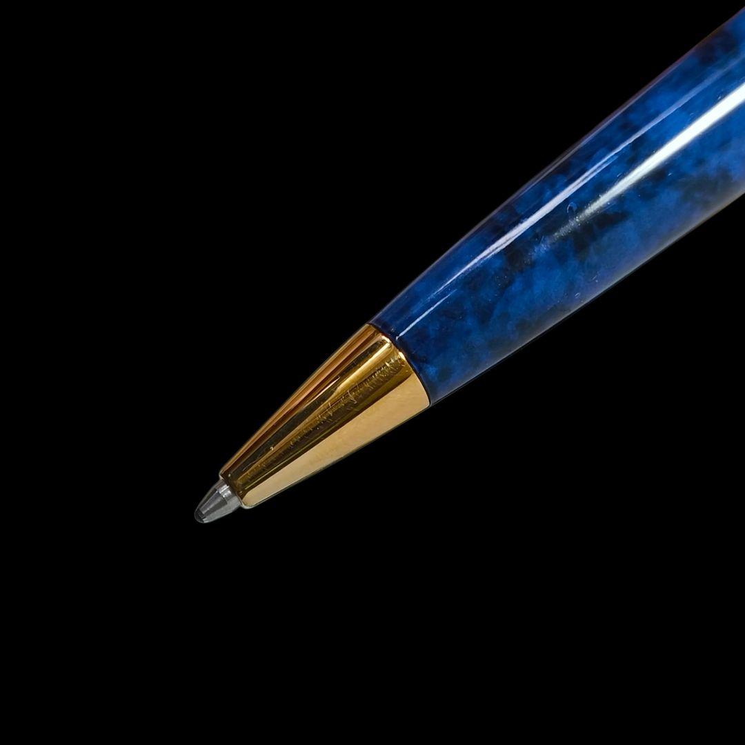 Waterman Paris rotating ballpoint pen in blue marble color model 435/2 with chrome accents