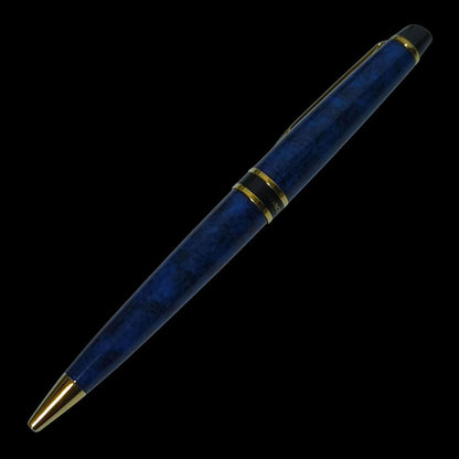 Waterman Paris rotating ballpoint pen in blue marble color model 435/2 with chrome accents