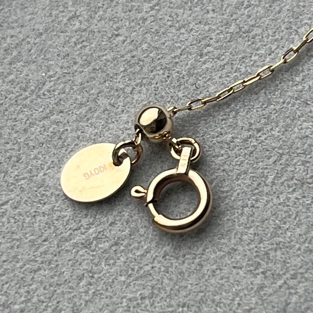Agete Slide Adjuster Necklace in K10 gold with a 10 cm adjustable length