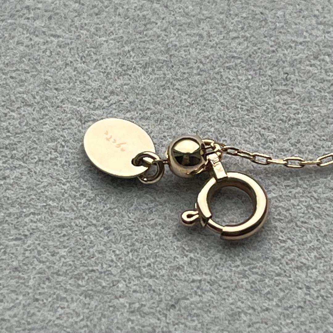 Agete Slide Adjuster Necklace in K10 gold with a 10 cm adjustable length