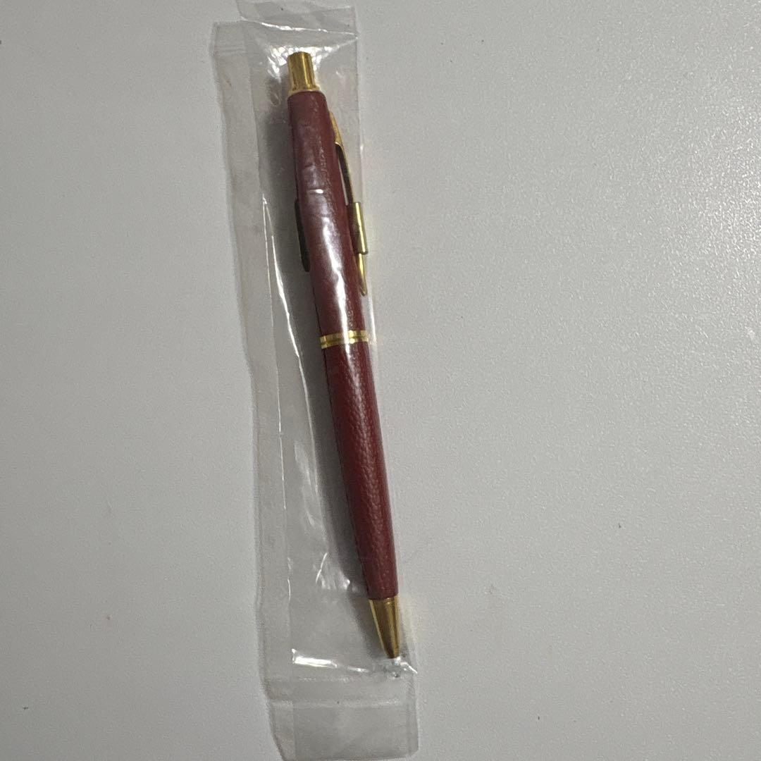 Pilot Leather-wrapped Ballpoint Pen ② in black with silver accents, 130mm length