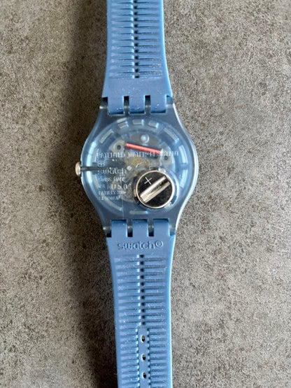 swatch Blue Rubber Strap Analog Men's — Japanese