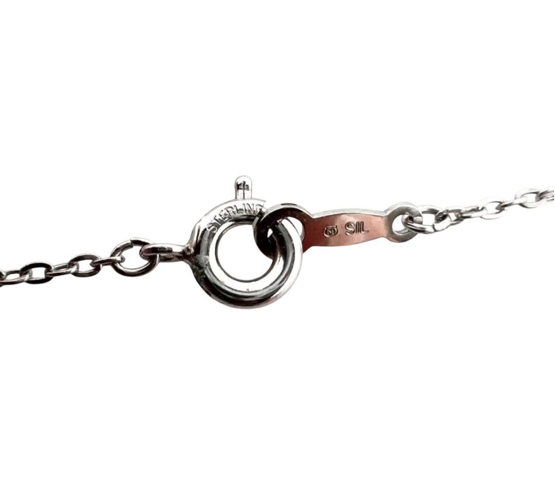 MIKIMOTO silver pendant necklace with 7mm bead, 1.8 cm by 2.5 cm pendant, 39.5 cm chain length