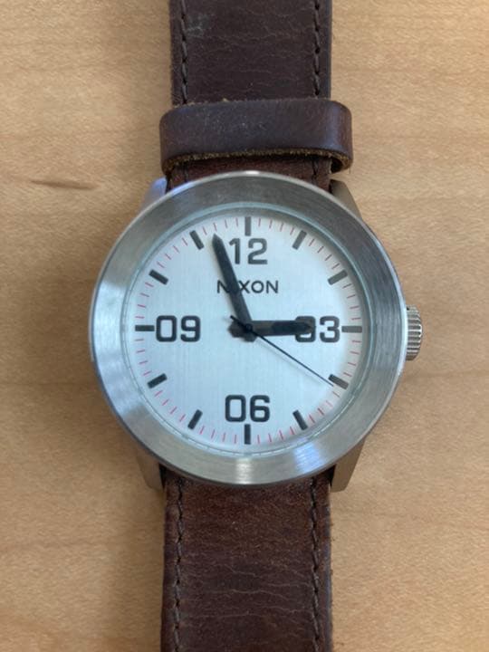 NIXON PRIVATE SILVER/BROWN Quartz Men's Watch — Japanese