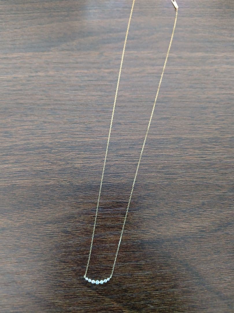 agete Necklace K18 with Diamonds in excellent condition, 45.5 cm length, delicate design