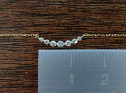 agete Necklace K18 with Diamonds in excellent condition, 45.5 cm length, delicate design