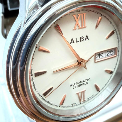 SEIKO Alba Automatic Day-Date Men's Watch — Japanese