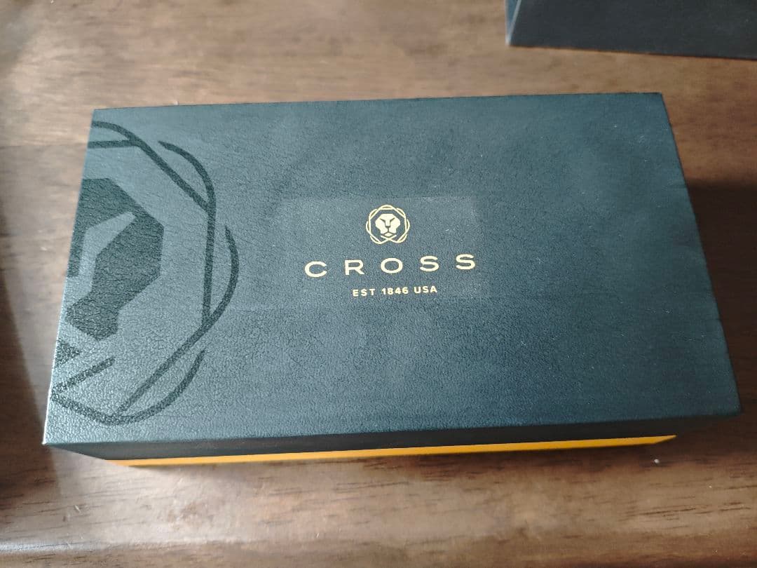 CROSS Classic Century gold ballpoint pen with black and yellow leather case