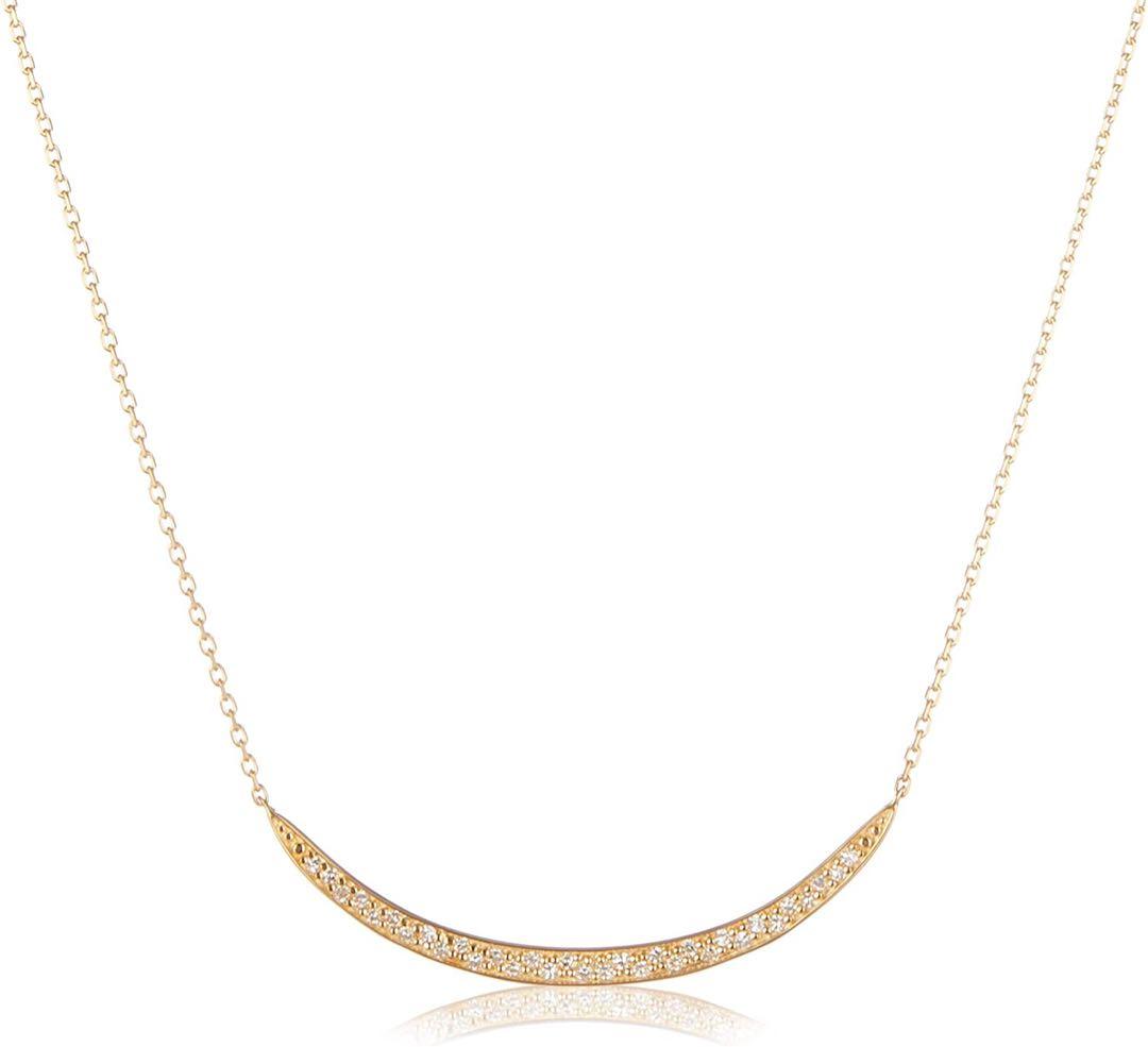 agete K18 18-karat gold diamond necklace in gold color with certificate