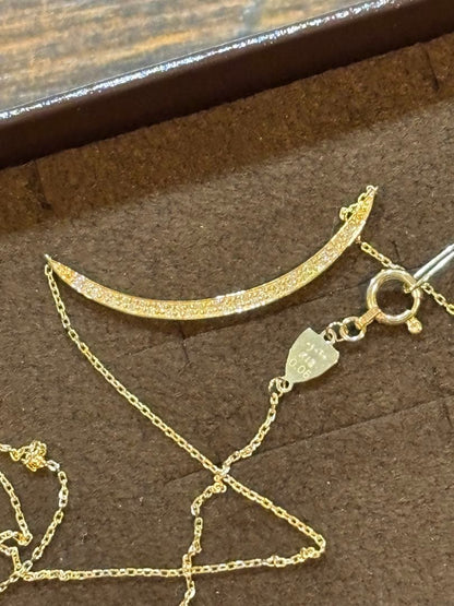 agete K18 18-karat gold diamond necklace in gold color with certificate