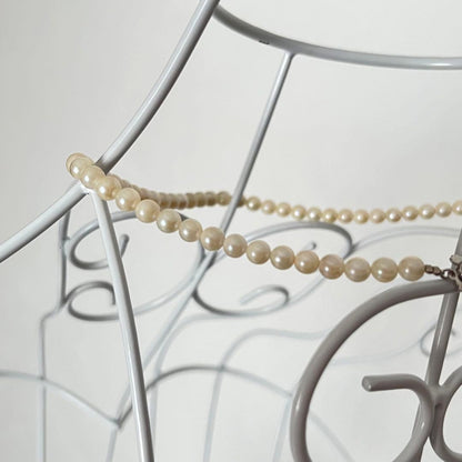 Baby Pearl silver Akoya pearl necklace with 5-6mm pearls and approximately 40cm neck circumference