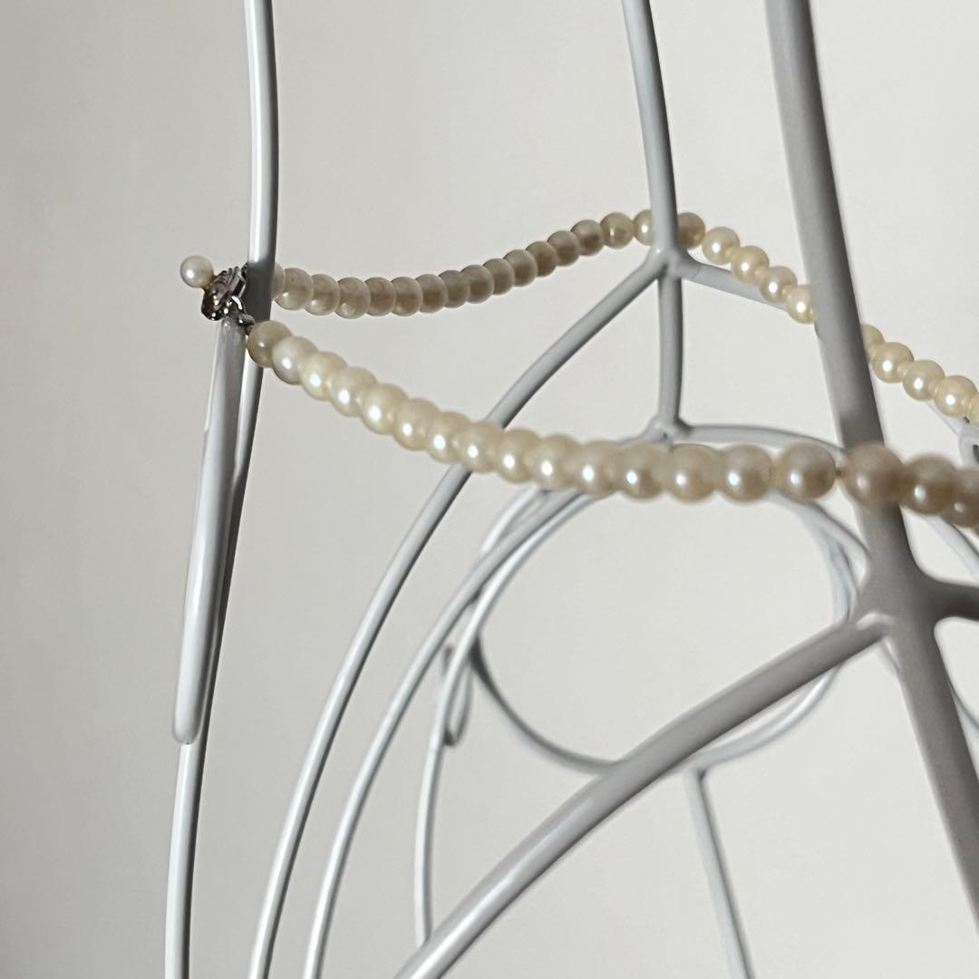 Baby Pearl silver Akoya pearl necklace with 5-6mm pearls and approximately 40cm neck circumference