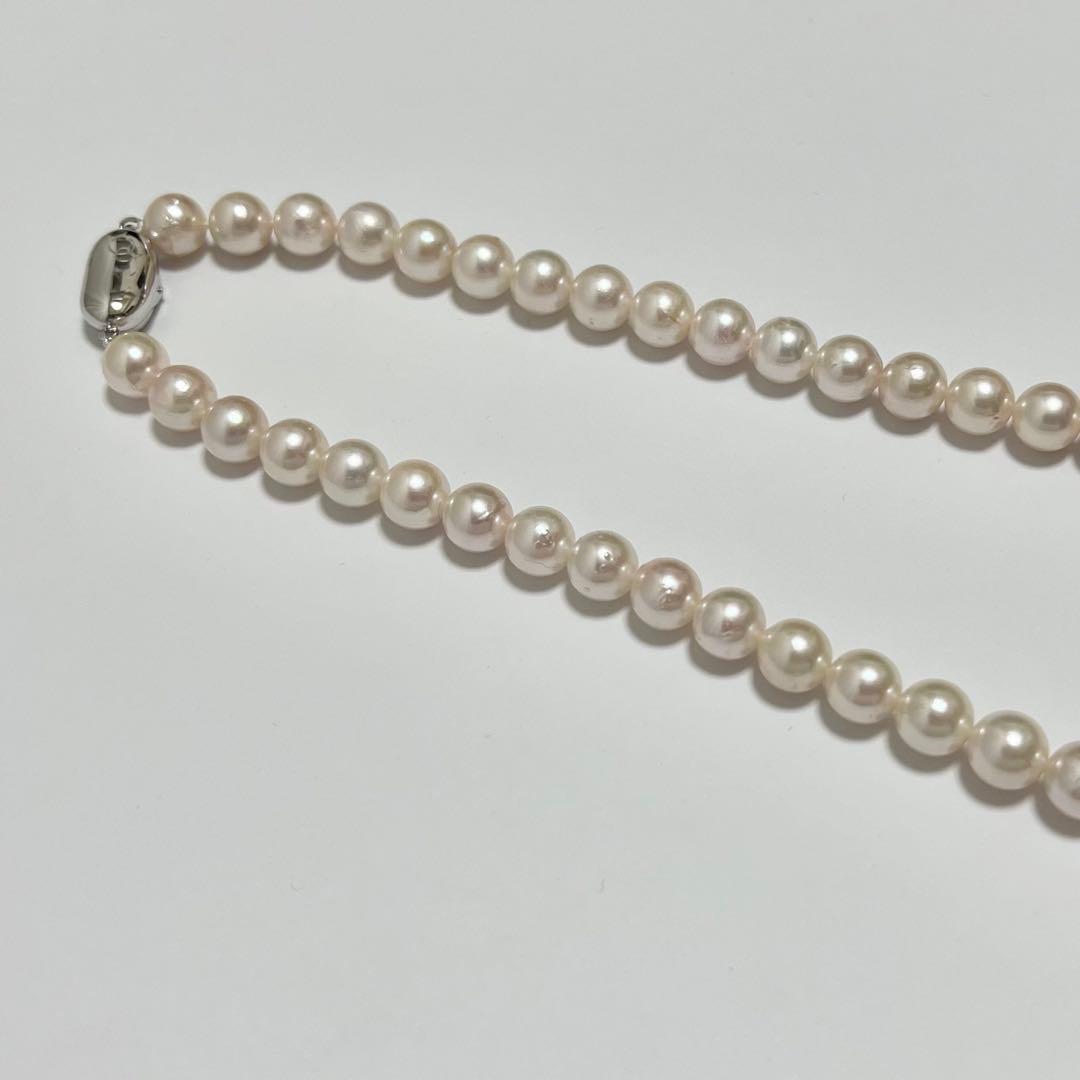 Light pink Pearl for life pearl necklace with 8mm pearls, 80cm length, displayed on white background with box