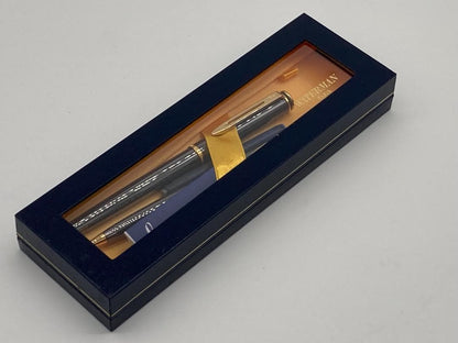 WATERMAN pen and ballpoint pen set in navy plastic case with gift box