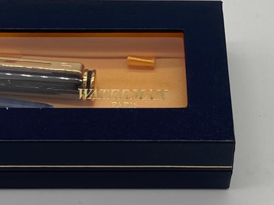 WATERMAN pen and ballpoint pen set in navy plastic case with gift box