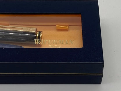 WATERMAN pen and ballpoint pen set in navy plastic case with gift box