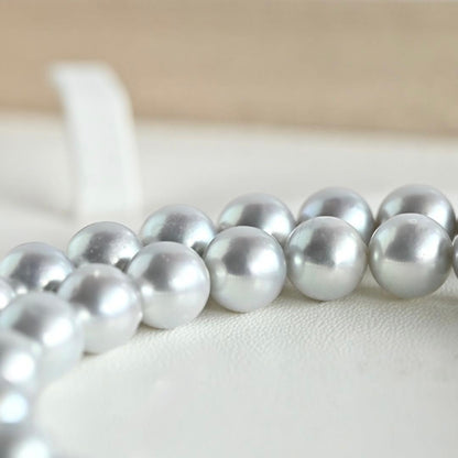 Tasaki Pearl Necklace with 7.5mm Akoya Freshwater Pearls in Gray Blue, 42cm length