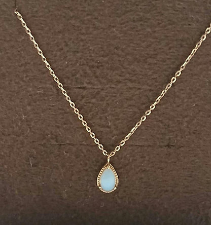 Acut K10 Opal Necklace with 40 cm length featuring opal gemstone set in K10 gold