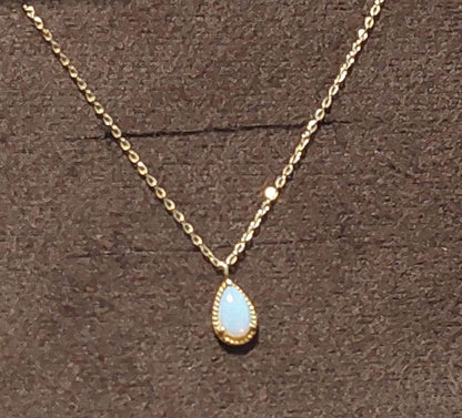 Acut K10 Opal Necklace with 40 cm length featuring opal gemstone set in K10 gold