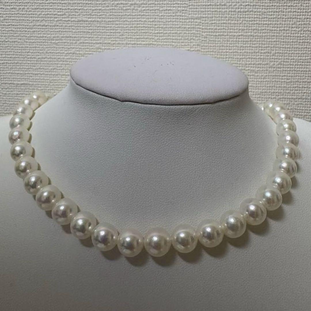 Pearl Identification Institute 8.5mm Akoya natural white round pearl necklace 43cm length with high mirror-like luster