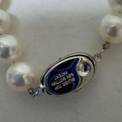 Pearl Identification Institute 8.5mm Akoya natural white round pearl necklace 43cm length with high mirror-like luster