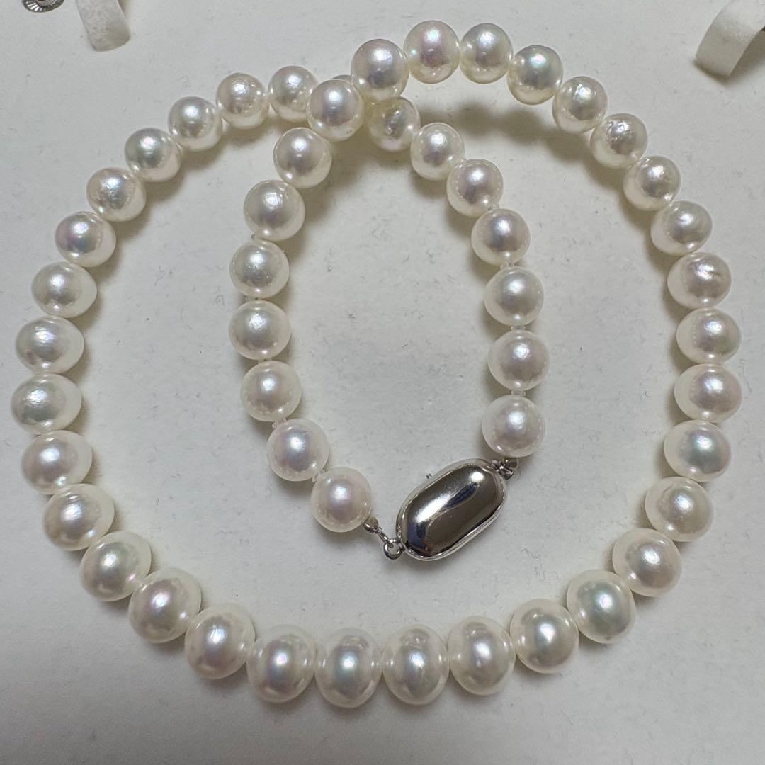 Pearl Identification Institute 8.5mm Akoya natural white round pearl necklace 43cm length with high mirror-like luster