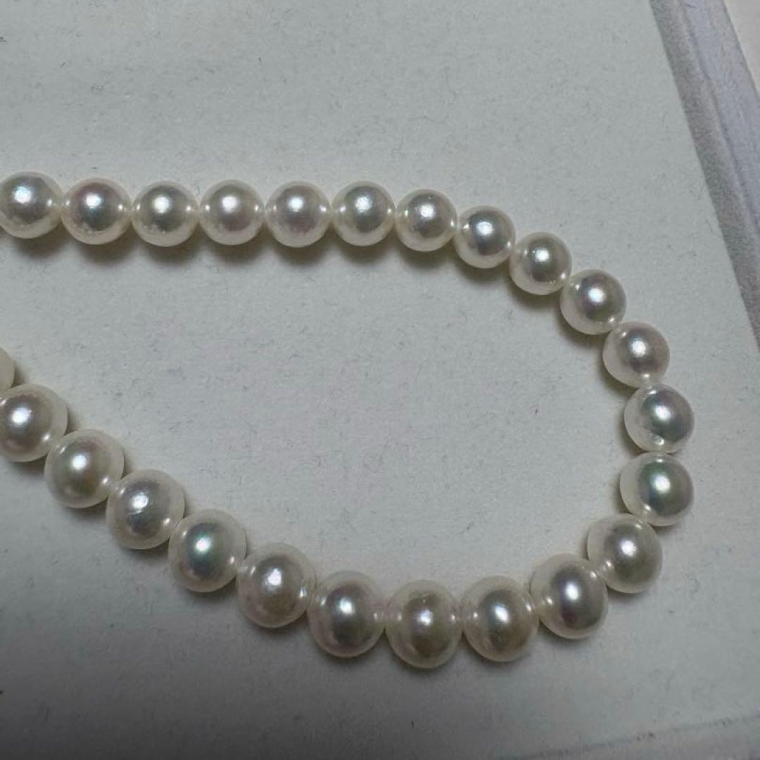 Pearl Identification Institute 8.5mm Akoya natural white round pearl necklace 43cm length with high mirror-like luster