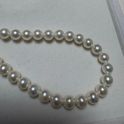 Pearl Identification Institute 8.5mm Akoya natural white round pearl necklace 43cm length with high mirror-like luster