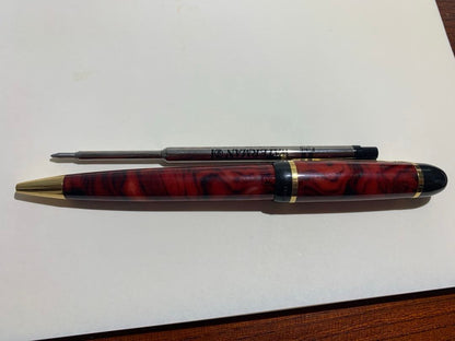 Waterman Phileas ballpoint pen with complex marbled barrel and intricate pattern, vintage 2000s Japanese design