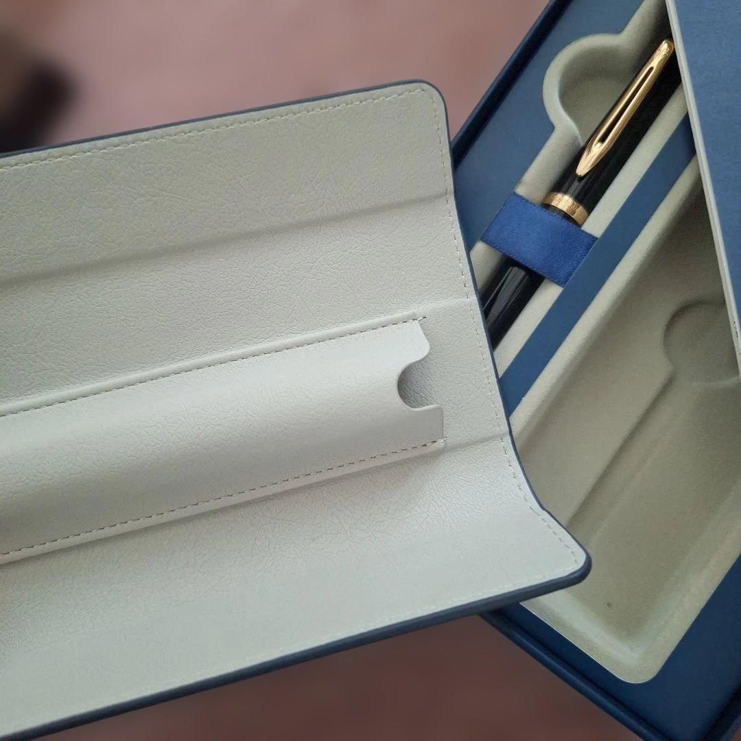 WATERMAN black ballpoint pen with a sleek design and included protective case