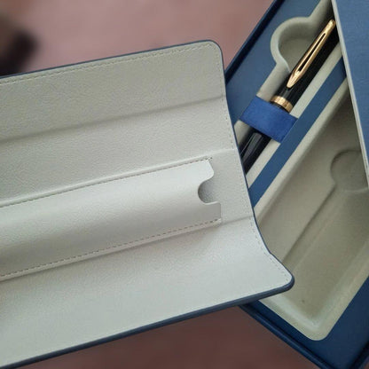 WATERMAN black ballpoint pen with a sleek design and included protective case