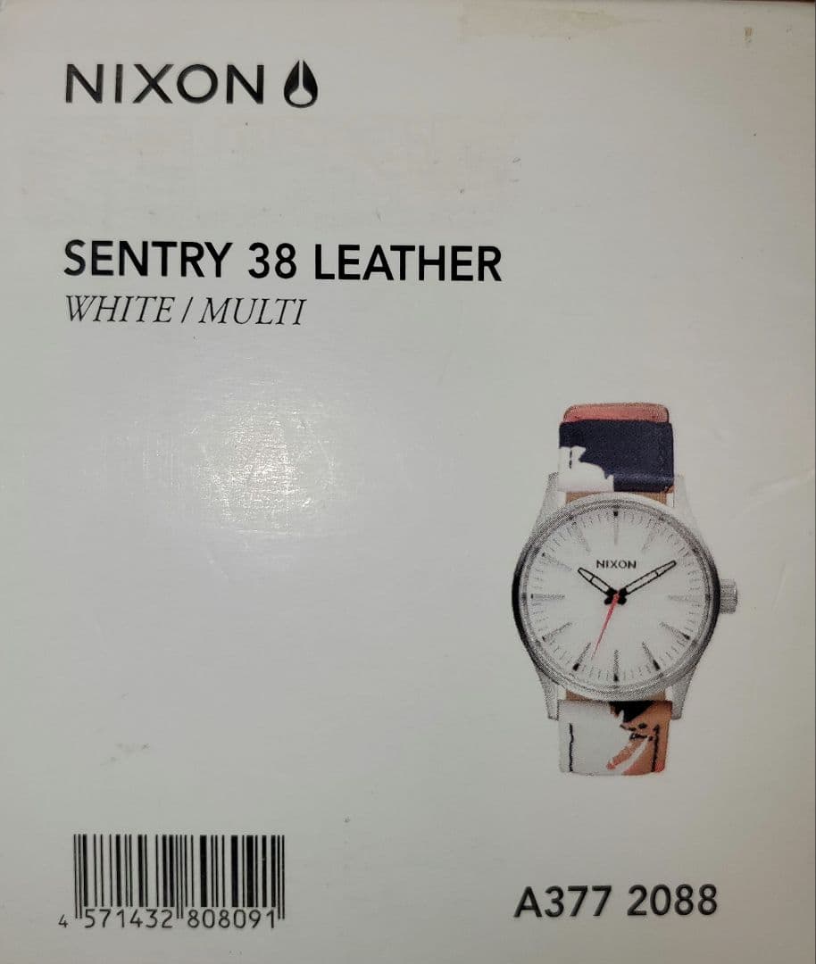 NIXON SENTRY 38 LEATHER WHITE/MULTI Quartz Men's Watch — Japanese