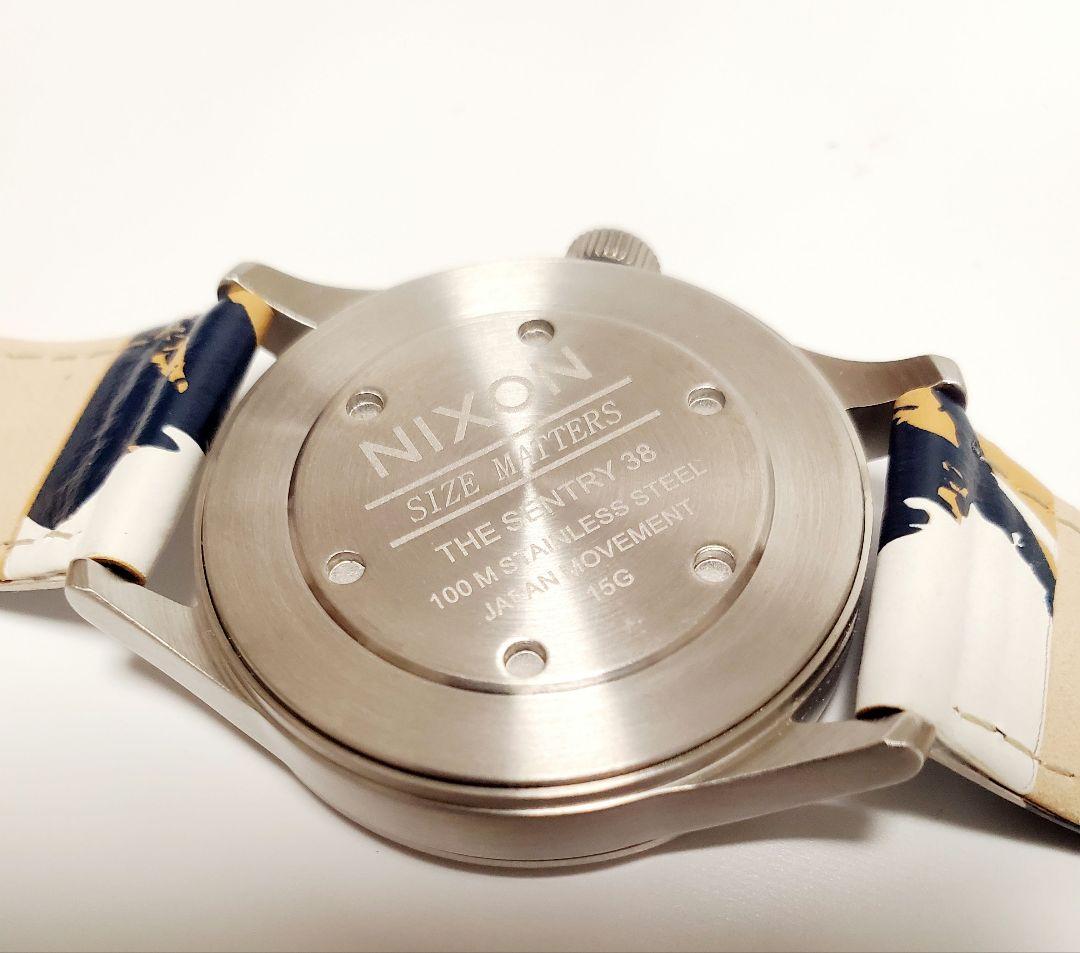 NIXON SENTRY 38 LEATHER WHITE/MULTI Quartz Men's Watch — Japanese