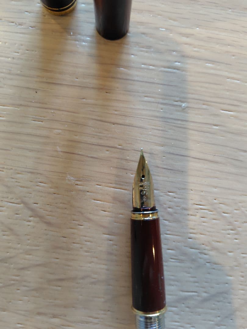 14K 585 PILOT Fountain Pen in red with 14 karat nib and blue ink