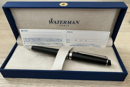 Waterman ballpoint pen in black and silver finish shown on white background
