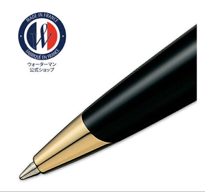 WATERMAN Calais Black Seagate GTBP ballpoint pen with gold accents and clip