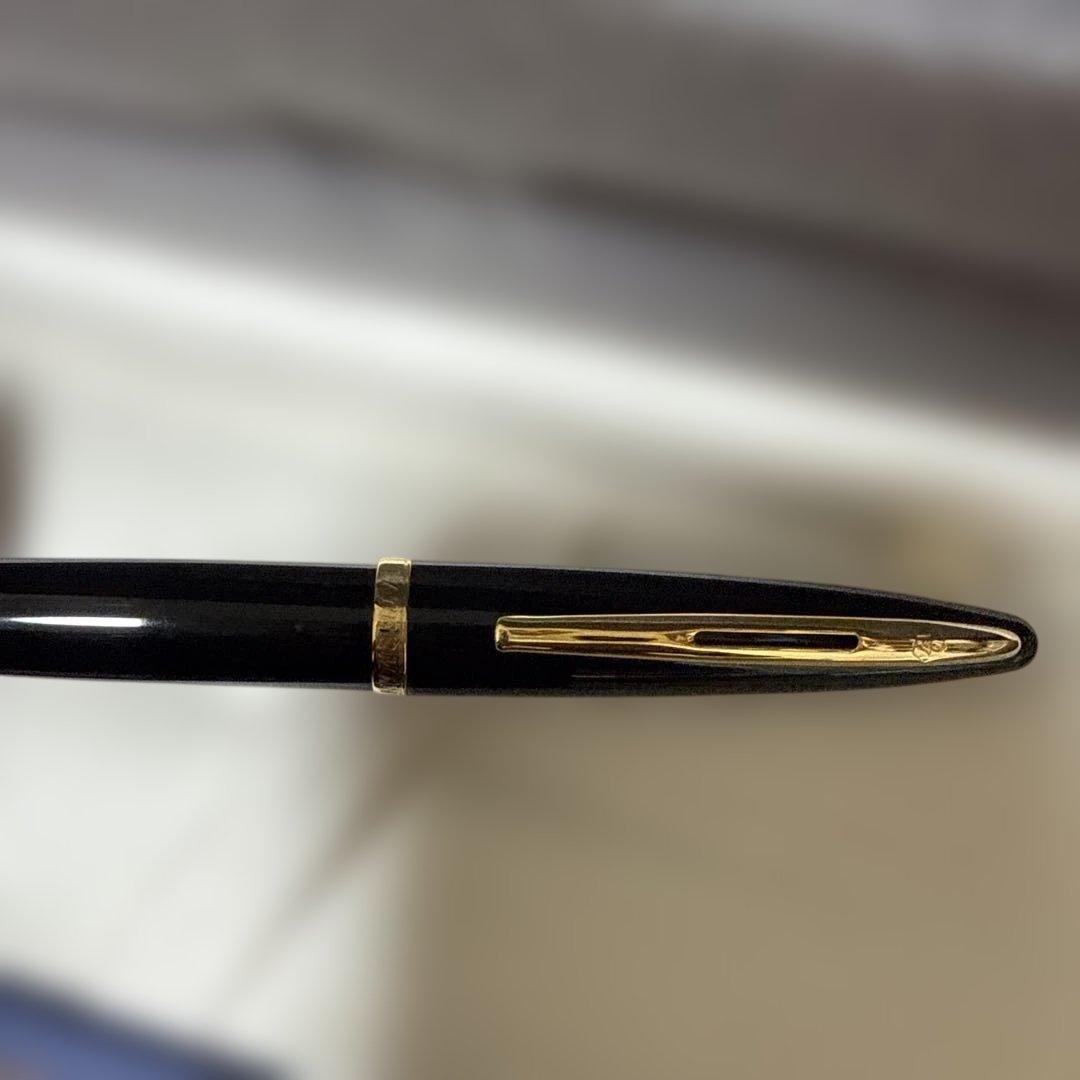 WATERMAN Calais Black Seagate GTBP ballpoint pen with gold accents and clip