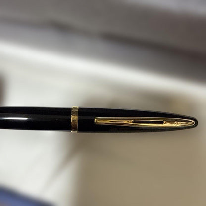 WATERMAN Calais Black Seagate GTBP ballpoint pen with gold accents and clip