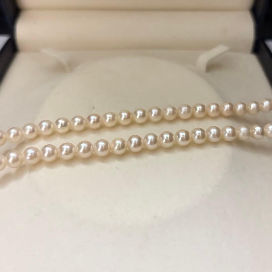 Akoya pearl necklace with white 6-6.5mm round pearls on a 43cm silver chain
