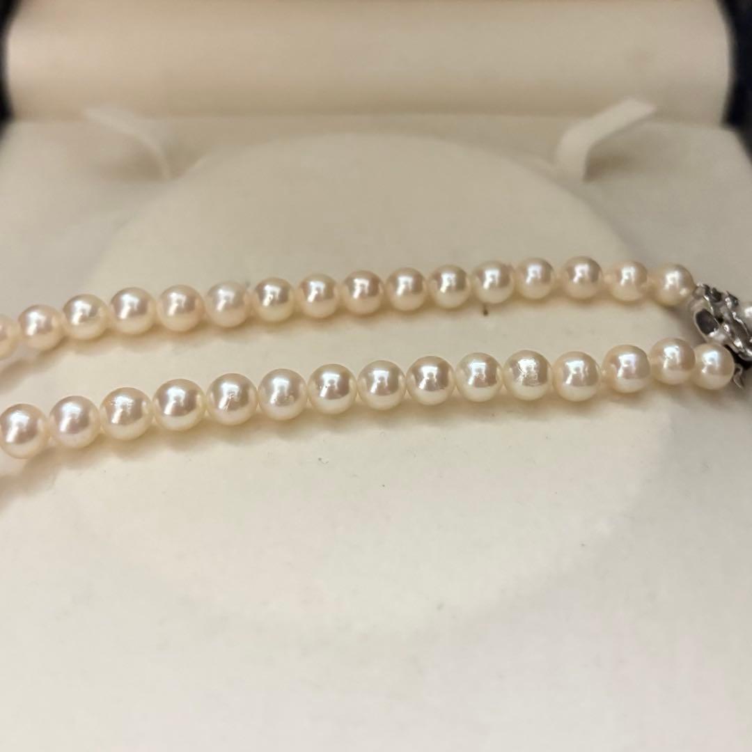 Akoya pearl necklace with white 6-6.5mm round pearls on a 43cm silver chain