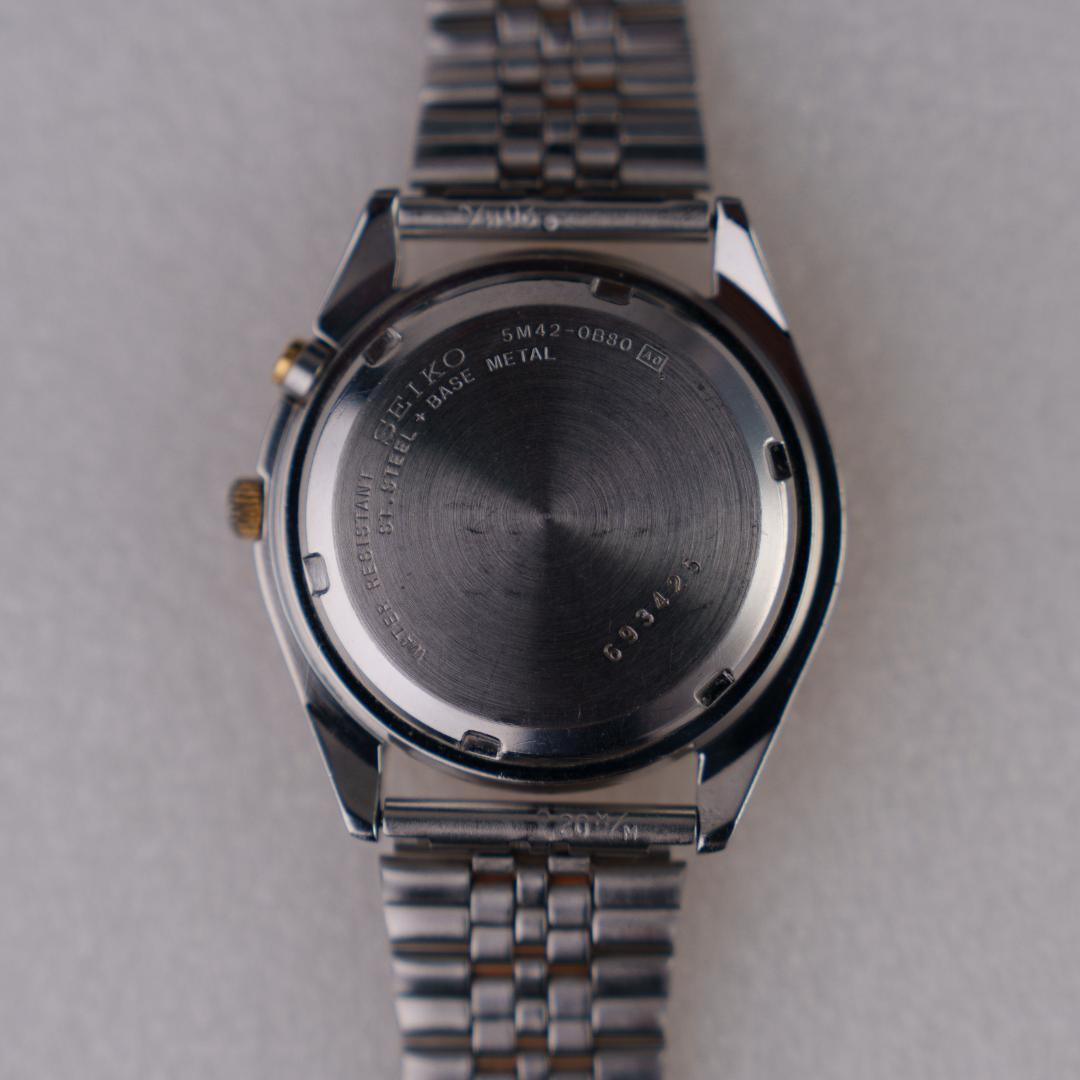 SEIKO 5M42-0B80 Kinetic Men's Watch — Japanese