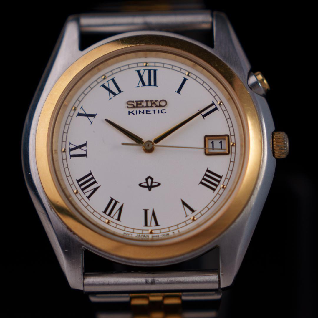 SEIKO 5M42-0B80 Kinetic Men's Watch — Japanese