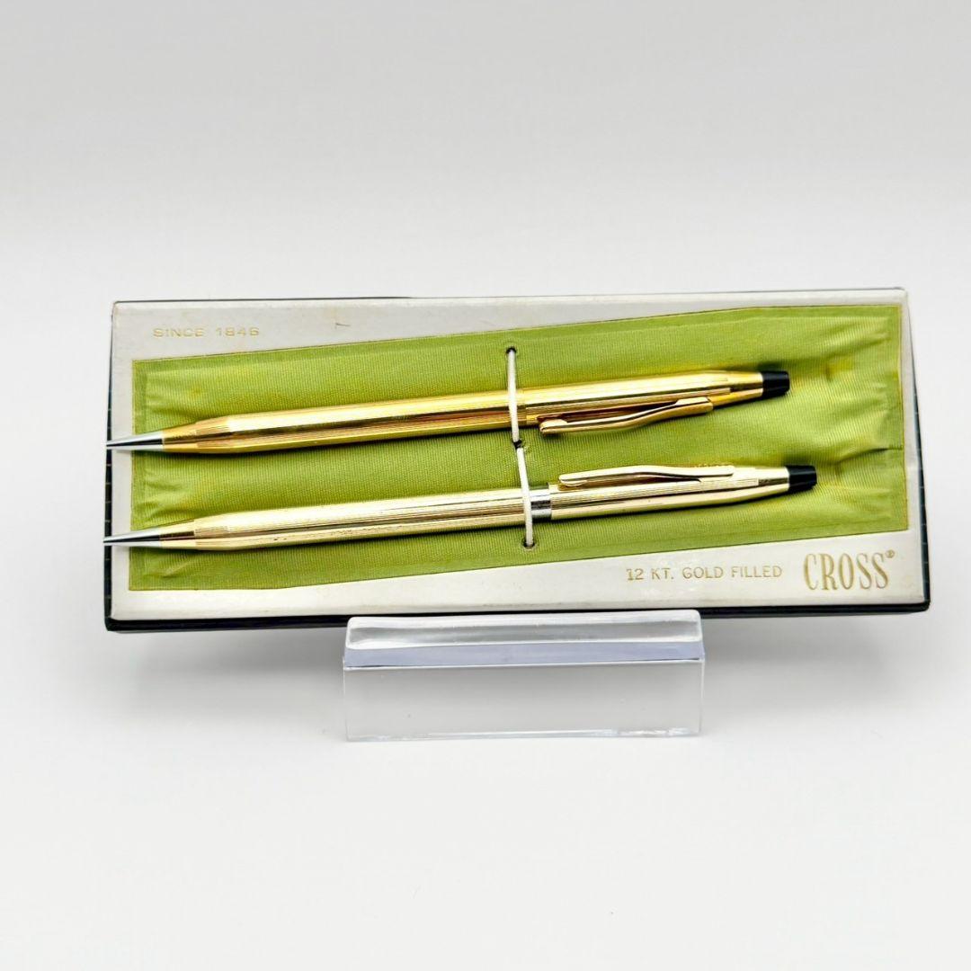 Kasho CROSS 12KT gold filled pen set in gold color with dedicated case, used condition