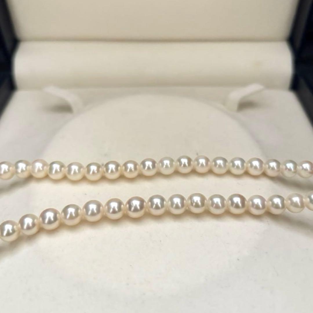 Akoya pearl necklace featuring 6.5mm round white pearls with a 37cm length and classic elegant design