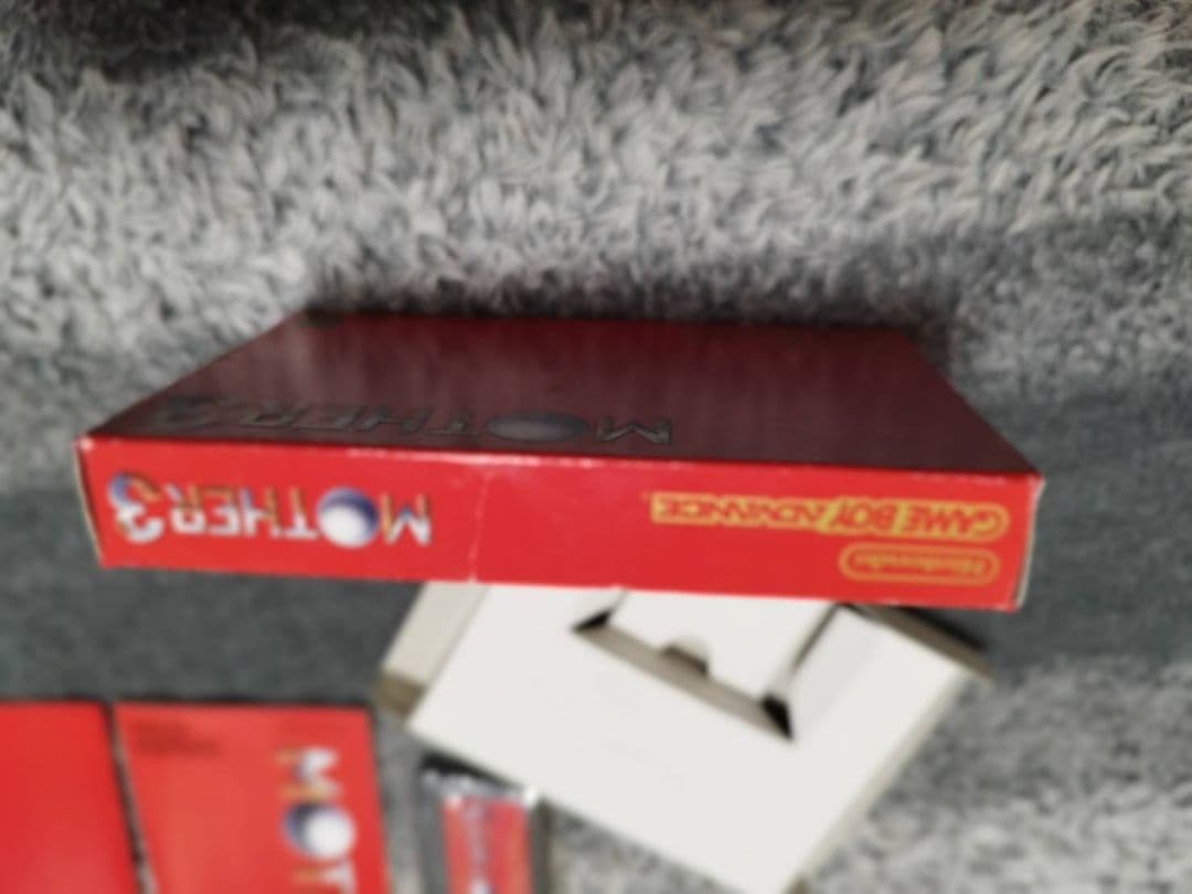 Mother 1+2 and Mother 3 games with Mother Encyclopedia book and slightly damaged box for Game Boy Advance