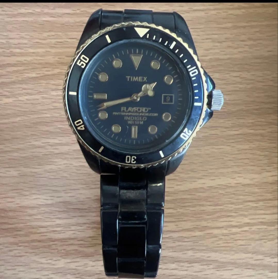 TIMEX INDIGLO BK-GD Men's Watch — Japanese